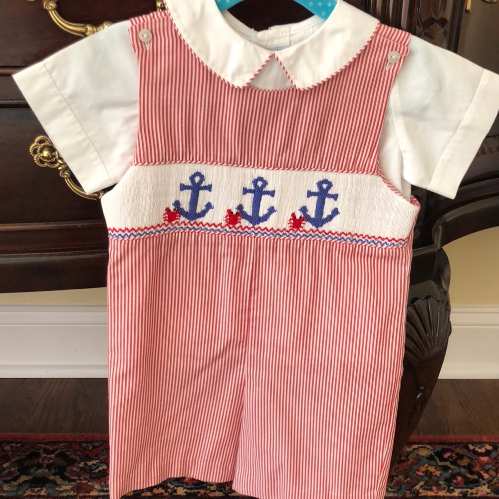 Vive lá fete boys shortall set. 18 months